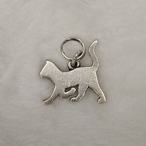 James Avery sterling silver Retired "Silhouette of Prancing Cat" charm.